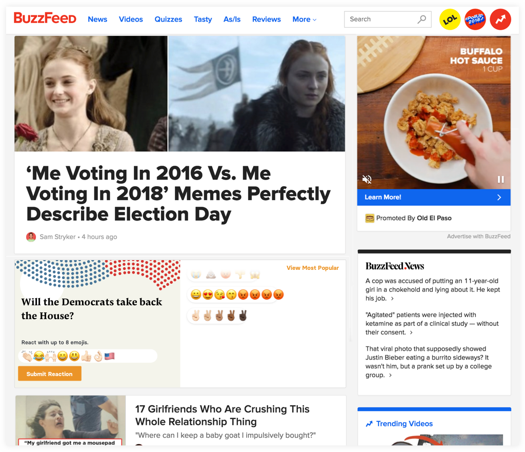 BuzzFeed emoji reactions
