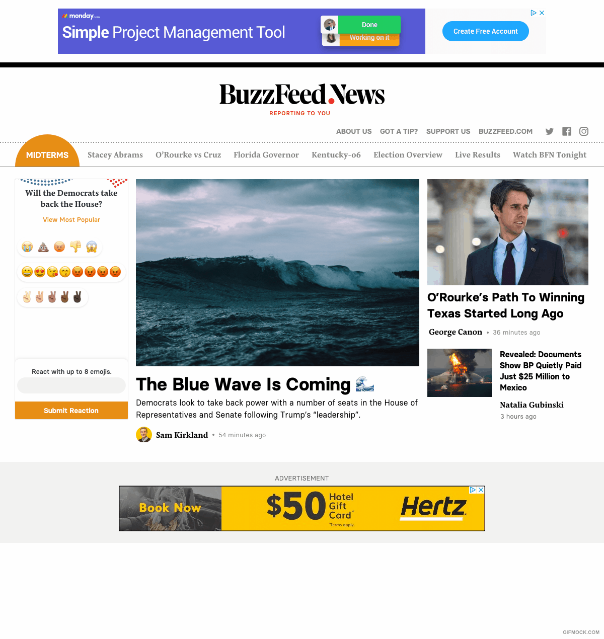BuzzFeed Homepage Splash sketches
