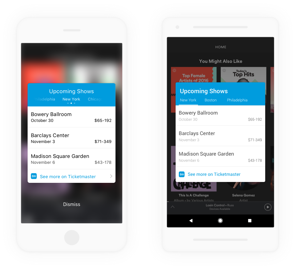 Commerce card UI