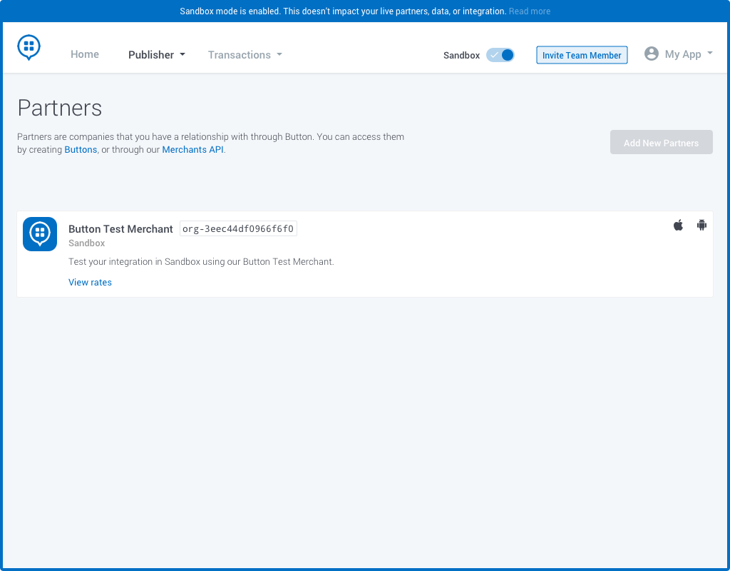 Button Sandbox mode